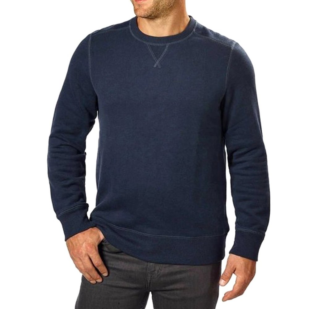 G.H. BASS & CO. Men's Crew Neck Long Sleeve Cotton Sweater Sweat Shirt XXL Blue